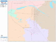 Santa Maria Wall Map Color Cast Style